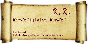 Királyfalvi Kunó névjegykártya
